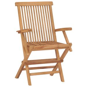 vidaXL Gartenstühle 2 Stk. Klappbar Massivholz Teak