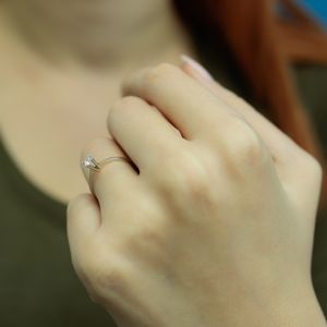 0,14 Carat Solitär Diamantring 14 Karat Weißgold - 60 (19,10 mm)