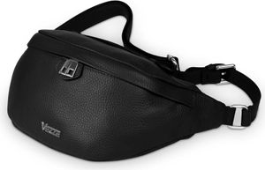 Pancia Gürteltasche aus italienischem Leder – für Hüfte oder Hand, 1 Fach, 2 Taschen, Silberne Beschläge, Schwarz – Stilvoll und Praktisch Pancia Gürteltasche aus italienischem Leder – für Hüfte oder Hand, 1 Fach, 2 Taschen, Silberne Beschläge, Schwarz – Stilvoll und Praktisch