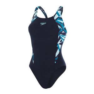 Speedo Hyperboom Badeanzug Damen schnelltrocknend und chlorbeständig, Farbe:Türkis, Größe:44