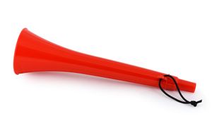 Mundnebelhorn Kunststoff rot, Signalhorn für Boote