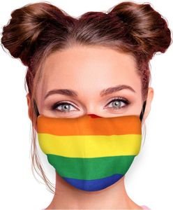 Mundschutz Maske in verschiedenen Farben Stoffmaske mit Motiv Mund- Nasenschutz mit wechselbarem Filter einstellbare Ohrbügel, Modell wählen:Rainbow