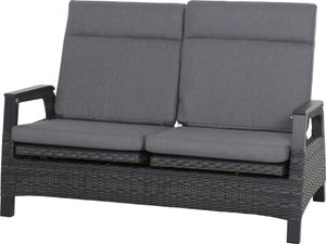 SIENA GARDEN Solea 2-Sitzer Sofa, night-blue, Alu/ Gardino-Geflecht, 85x151,5x97cm, inkl. Polster, Rückenlehne verstellbar
