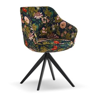 B&D home Esszimmersuhl ARVIT | Drehstuhl Polsterstuhl Armlehnenstuhl Schalenstuhl für Wohnzimmer, Büro | modern | Samtstoff Blumenoptik, 1 Stück B&D home Esszimmersuhl ARVIT | Drehstuhl Polsterstuhl Armlehnenstuhl Schalenstuhl für Wohnzimmer, Büro | modern | Samtstoff Blumenoptik, 1 Stück