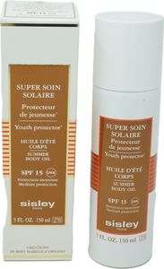 Sisley Super Soin Solaire SPF 15, Olejek z filtrem przeciwsłonecznym, Ciało, Buteleczka z pompką, Przeciwstarzeniowy, Nawilżający, Odżywiający, Ochrona, Skóra uniwersalna, 150 ml