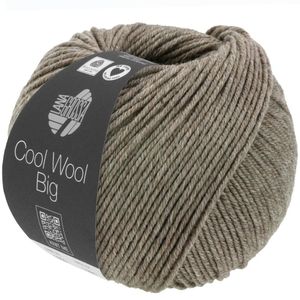 Lana Grossa COOL WOOL Big Mélange 50 g extrafeine Wolle in dezenten Mélange-Tönen 120 m, Farbe:1621 - Graubraun meliert