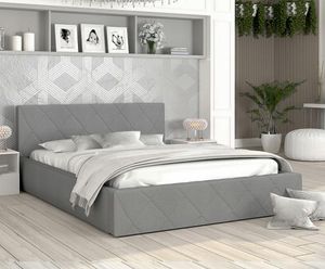 postel CARO 180x200 s kovovým zdvižným roštem ŠEDÁ