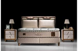 Bambi Boxspringbett 160x200 Magnasand Set mit Bettkästen Doppelbett Hygienematratze mit 2 Nachtischen