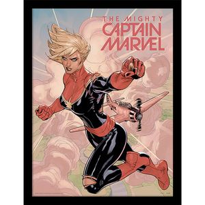 Captain Marvel - bedruckt, Flug PM4827 (40 cm x 30 cm) (Pink/Blau/Schwarz)