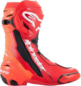Alpinestars Supertech R Motorradstiefel, rot/schwarz/weiß, 43
