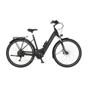 FISCHER E-Bike Pedelec City Cita 8.0, Rahmenhöhe 50 cm, 28 Zoll, Akku 711 Wh, Mittelmotor, tiefer Einstieg, Kettenschaltung, LCD Display, schwarz