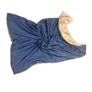 Hodvábna prikrývka Blue & taupe - luxusná posteľná bielizeň zo 100 % hodvábu, 155x220 cm