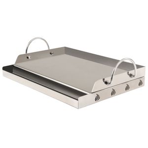 BBQ-Toro Edelstahl Grillplatte | 64 x 40,5 cm | BBQ Plancha passend für Weber Grill