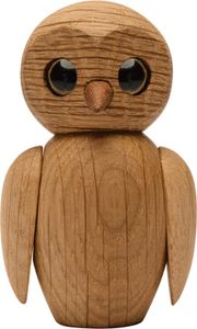 Spring Copenhagen Wise - Dekorative Holz-Eule | Holzfigur | 4 x 3 x 7 cm | Heimdekoration | Bücherregal-Schmuck | Holz (FSC-Eiche) | Holzfigurinen Kollektion | Design von Chresten Sommer