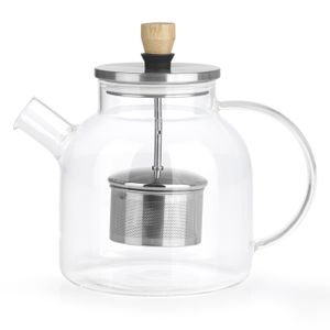 Teekanne Glaskanne mit Teesieb 1,0l Teebereiter Kanne Tee Sieb Glas modern BEEM