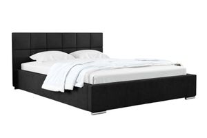FURMEB24 - CARLO 120 x 200 cm - Postel Boxspring s podnožkou včetně matrace Belluci Classic - Čalouněná postel s dřevěným rámem - Manželská postel s vysokým podhlavníkem - Čalouněná - Grafitová barva