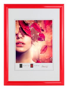 Art Line Kunststoff Bilderrahmen Wanddeko Collage Poster Fotorahmen Bildträger Lifestyle - Farbe: Rot | Format: 50x50