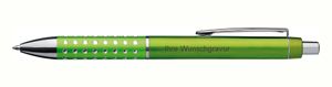 Kugelschreiber mit Gravur / "Glitzer" / Farbe: apfelgrün