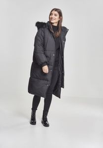 Urban Classics Ladies Oversize Faux Fur Puffer Coat TB2382, color:blk/blk, size:S