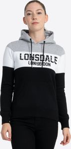 Frauen Kapuzensweatshirt PENBRYN Black/White/Marl Grey L Lonsdale