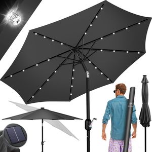 KESSER® Sonnenschirm Balkonschirm LED Solar mit Kurbel Inkl. 2in1 Schutzhülle Transporttasche, Gartenschirm, Schirm für Balkon Garten & Terrasse verstellbar knickbar KESSER® Sonnenschirm Balkonschirm LED Solar mit Kurbel Inkl. 2in1 Schutzhülle Transporttasche, Gartenschirm, Schirm für Balkon Garten & Terrasse verstellbar knickbar