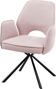 Armlehnstuhl >Nadja< (2er Set) in light pink, Stoffbezug - 61x86x61cm (BxHxT)