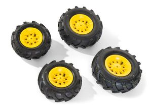 rolly toys Luftbereifung für Traktoren 2 x 260x95, 2 x 325x110, gelb, Maße: (2x)26x26x9,5(2x)32,5x32,5x11,5 cm; 40 986 0