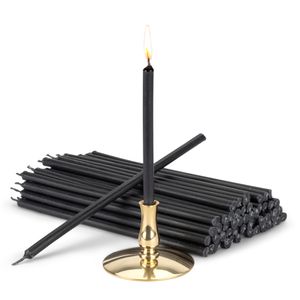Kerzenhalter mit Stabkerzen schwarz Tropffrei L 16cm Ritualkerze Paraffin 40008