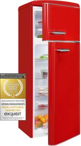Exquisit Retrokühlschrank RKGC270-45-H-160E rot | Standgerät | 206 l Volumen | rot