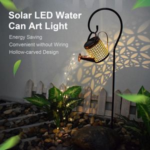 82 CM Solar Wasserfall Licht, LED Lichterkette mit Gießkanne und Ständer, Star Shower Art Lichterkette
