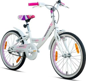 20 Zoll Kinderfahrrad Mädchenfahrrad  mit Rücktrittbremse Weiss-Pink Neu -081