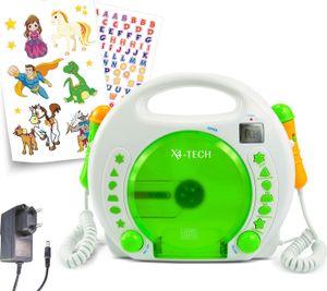 X4-TECH Kinder CD-Player Bobby Joey MP3 mit Akku und Netzteil