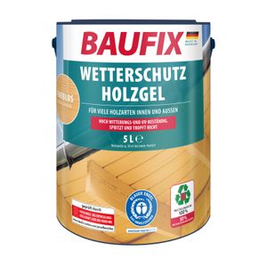BAUFIX Wetterschutz-Holzgel farblos seidenglänzend, 5 Liter, Holzlasur