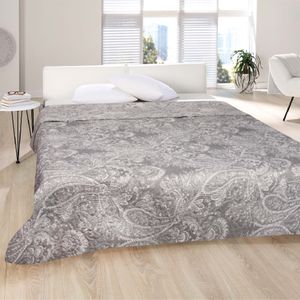 Tagesdecke XXL (220x240 cm) mit wattierter Zwischenlage, Wendedecke im Design: Paisley