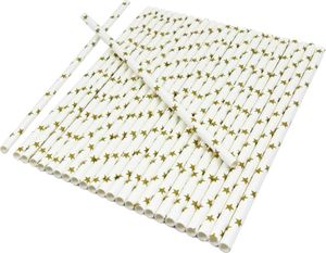 Oblique Unique Strohhalme Trinkhalme Geburtstag Party Hochzeit JGA Deko - weiß gold