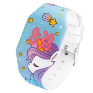 Taffstyle  Bunte Kinder Armbanduhr Einhorn Silikon Digital LED Farbige Kinderuhr Sportuhr Uhr Silikonuhr Mädchen Rainbow Regenbogen Fluoreszierend, 4