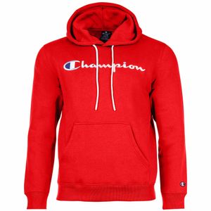 Champion Herren Hoodie - Sweatshirt, Pullover, Logo, Kapuze, einfarbig Rot L