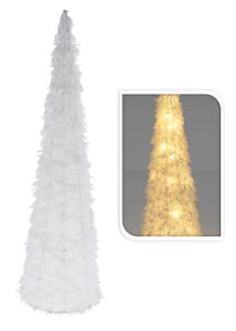 H&S Dekorace vánoèní strom LED z plastové bílé 60 cm x 16 cm
