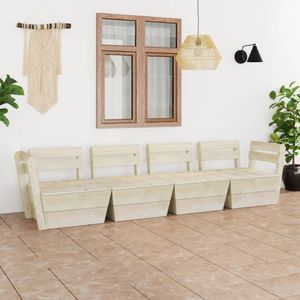 Wetterfest Gartensofa/Garten-Palettensofa 4-Sitzer Imprägniertes Fichtenholz