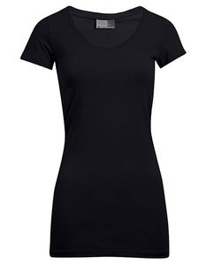 Promodoro Dámské dlouhé tričko Slim Fit V-Neck-T 3087 Black XXL