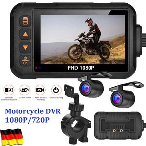3 Zoll Motorrad Dashcam DVR Video Recorder 720P/1080P(vorne+hinten) Kamera kompatibel mit Motorcycle schwarz