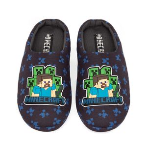 Minecraft - Chlapecké pantofle, "Creeper" NS6875 (34 EU) (námořnická modrá)