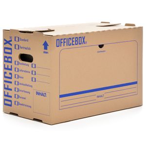80 x Officebox® Archivbox Ordnerkarton Archivkarton Archivbox mit Sichtfenster braun