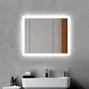 LED Badspiegel Badezimmerspiegel 60x50 mit Beleuchtung Lichtspiegel Wandspiegel mit Touch-schalter beschlagfrei IP44 energiesparend Kaltweiß