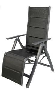 Garten Comfort Relaxsessel Aluminium gepolstert Anthrazit/Schwarz Garten Comfort Relaxsessel Aluminium gepolstert Anthrazit/Schwarz