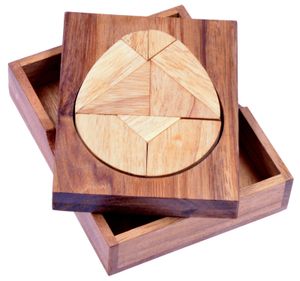 Tangram 'Ei' - Legespiel - Knobelspiel mit 9 Legesteinen aus Holz