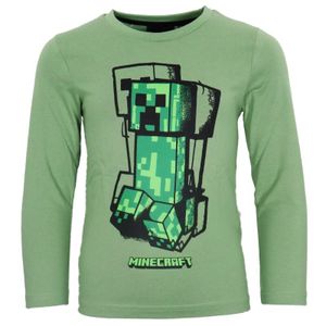 Minecraft Creeper Gamer Kinder Jungen Langarmshirt Shirt – Grün / 116