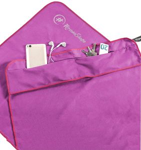 NirvanaShape ® Fitness-Handtuch | Aus starker Mikrofaser mit Magnet-Clip, stilvoll & funktional |125x48 cm, Farbe:Pink / Pinker Rand