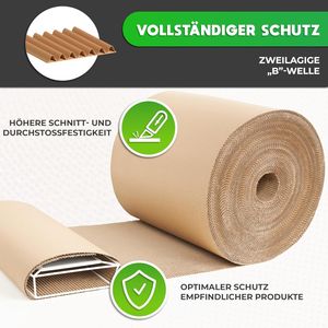V1 TRADE rolka z vlnitej lepenky 40 cm x 10 m - 190 g/m² - Ekologický obalový materiál na prepravu a skladovanie, recyklovateľný