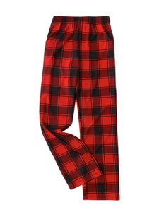 Familie Schlafhosen Pyjamahose Kariert Loungewear Schlafanzughose Freizeithose Hose Rot,Farbe Damen M
